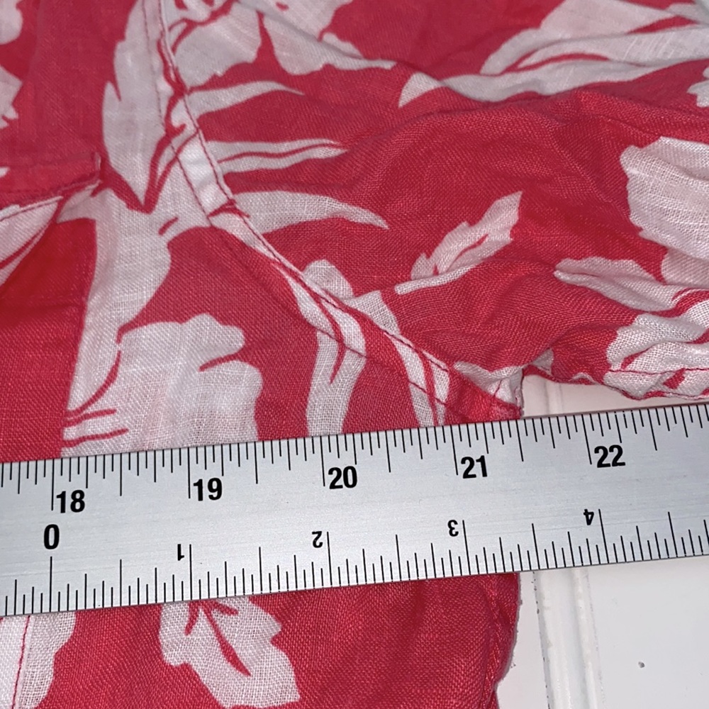 Gently used Tommy Bahama Pink and White Floral Button Down Shirt - Picture 3 of 7